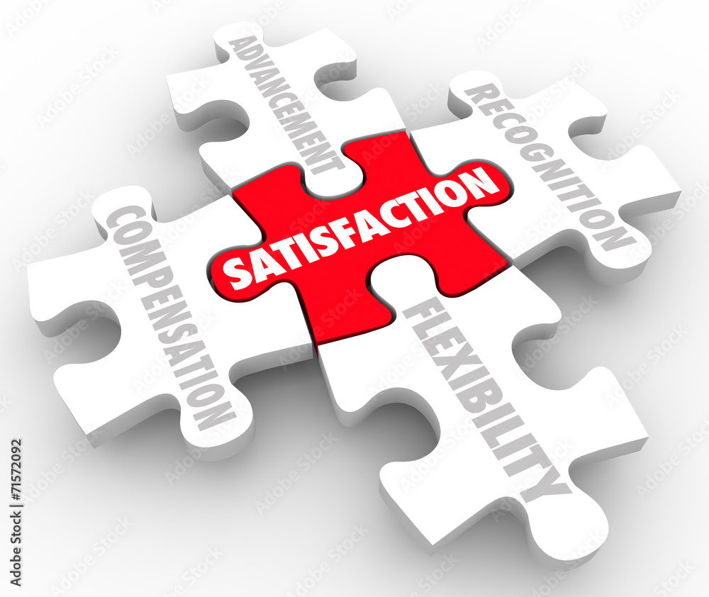Job Satisfaction Puzzle Pieces Compensation Recognition Advancem Job Satisfaction Puzzle Pieces Compensation Recognition Advancem