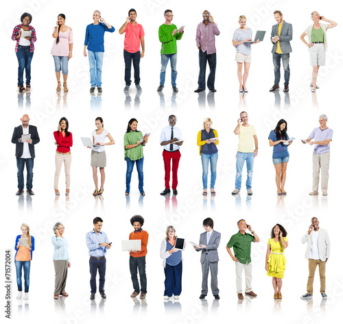 Group of Diverse People Using Digital Devices