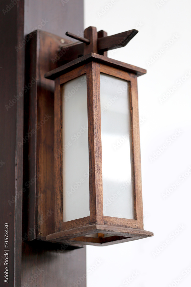 Lamps of wooden antique.