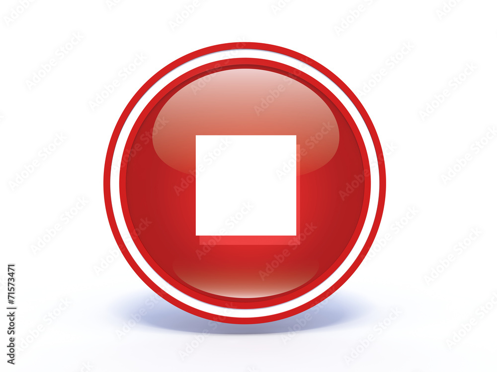 stop circular icon on white background stop circular icon on white background