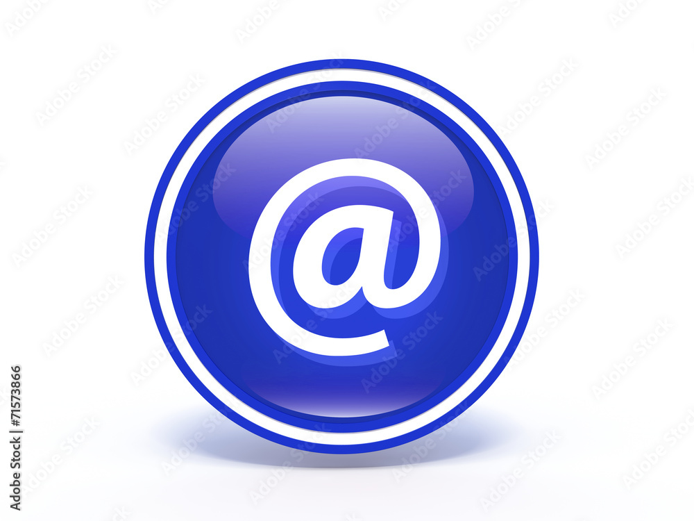 Email circular icon on white background