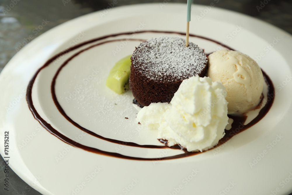 Chocolate Lava Cake with ice cream