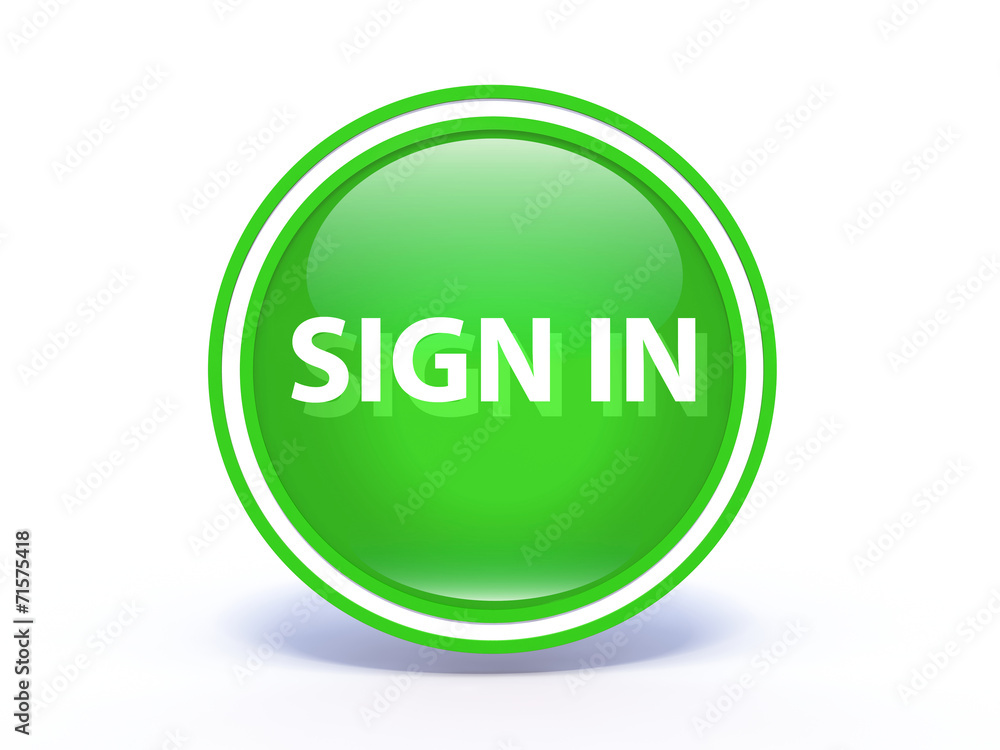 sign in circular icon on white background sign in circular icon on white background