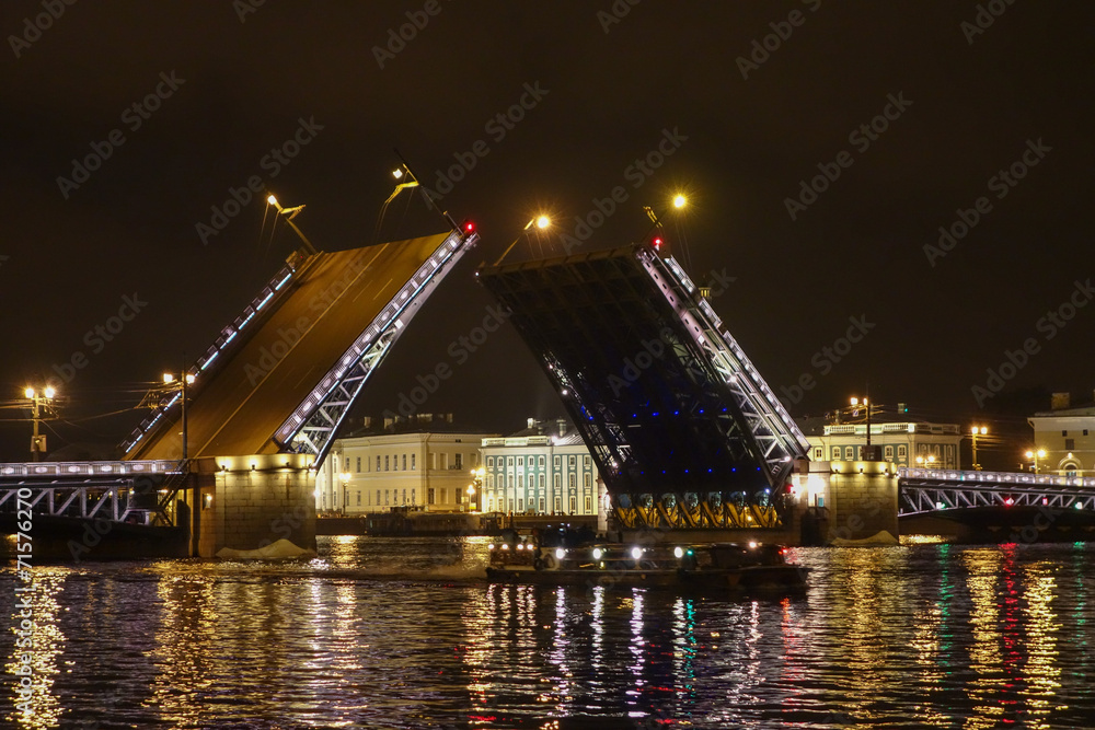 The Palace Bridge in St Petersburg Russia