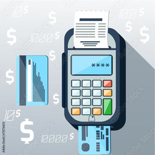 Cash mashines issues receipt of payment card