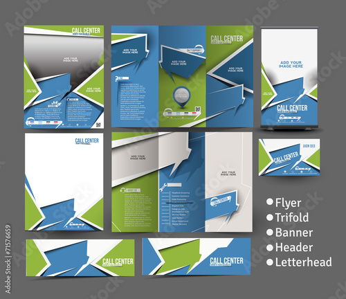 Call Center Stationery Set Template