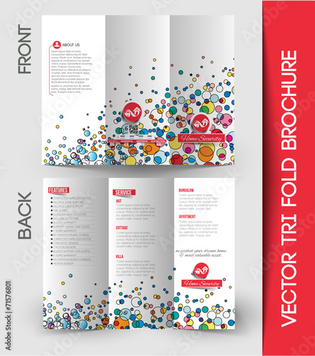 Tri-fold Brochure Design Element, Vector Illustartion.