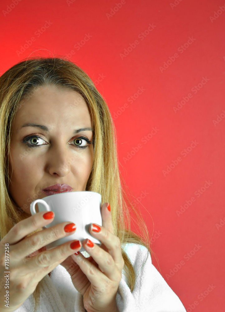 beautiful woman with cup of coffee beautiful woman with cup of coffee