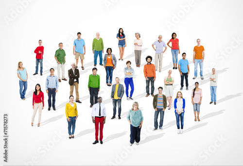 Large Group of Multiethnic Colorful People
