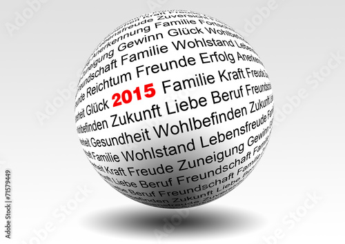 Wortkugel Wortwolke Wünsche Vorsätze 2015 Neujahr