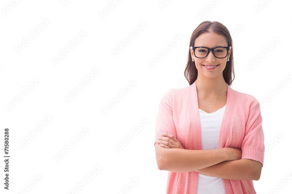 Pretty brunette smiling at camera Pretty brunette smiling at camera