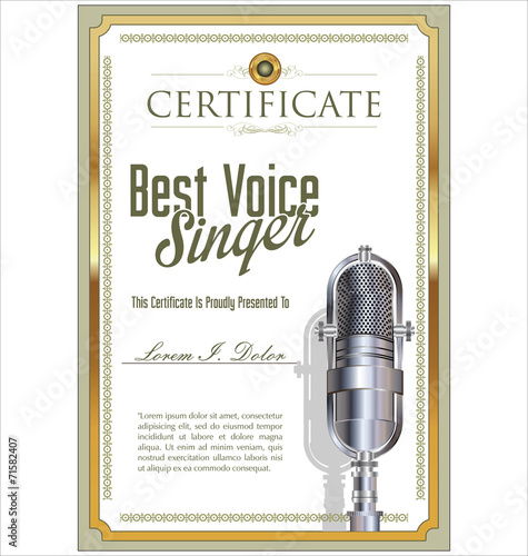 Best singer certificate