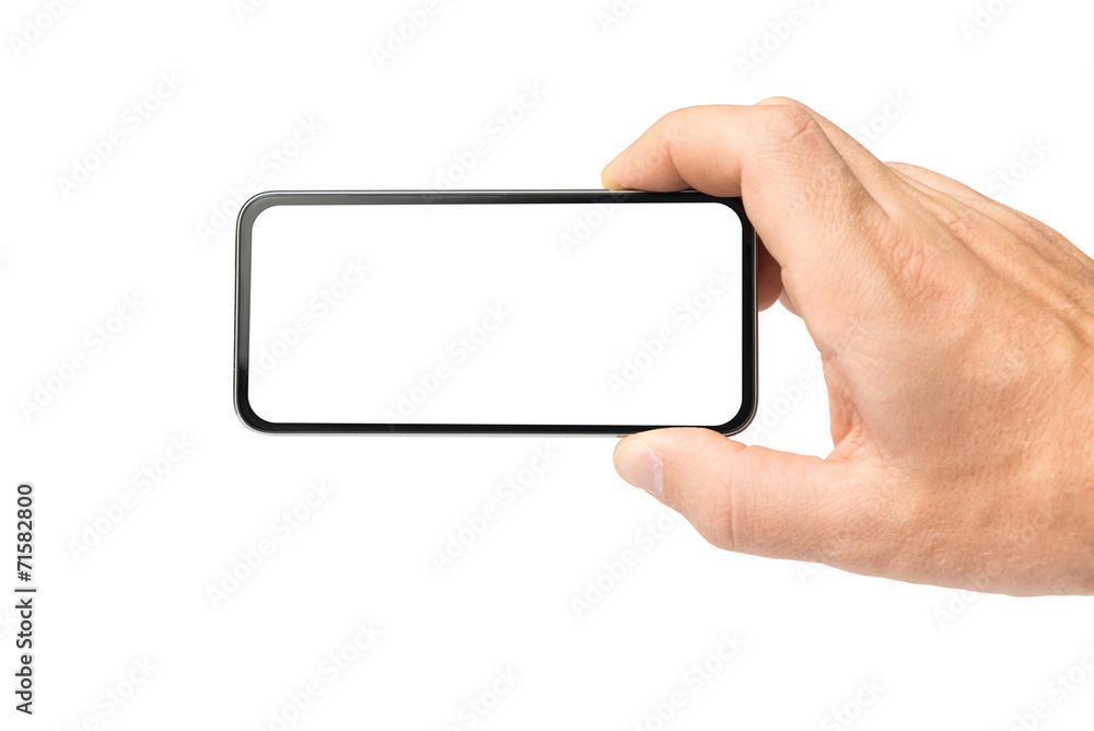 Blank mobile phone in hand Blank mobile phone in hand