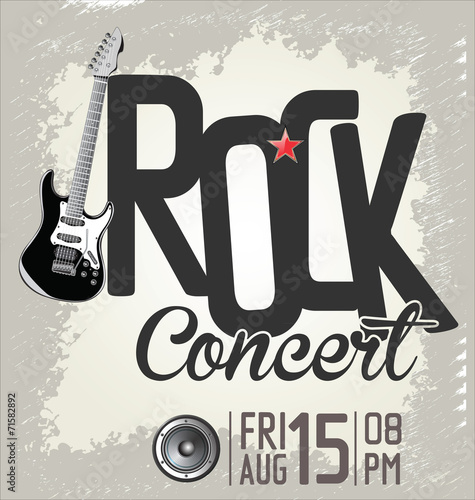 Rock music retro banner