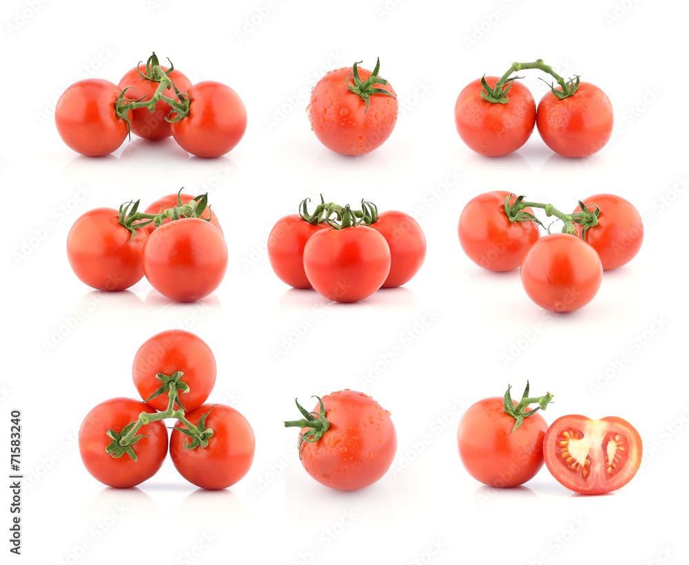 Tomatoes collection isolated on white background Tomatoes collection isolated on white background