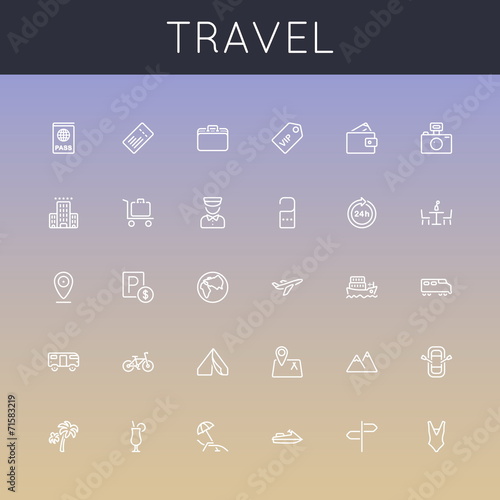 Vector Travel Line Icons