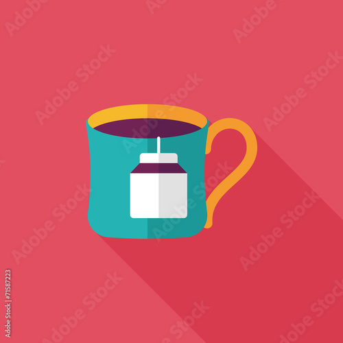 teabag flat icon with long shadow,eps10