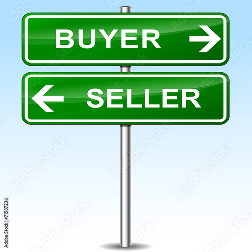 buyer and seller green sign
