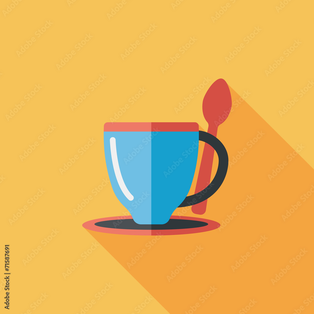 coffee flat icon with long shadow,eps10 coffee flat icon with long shadow,eps10