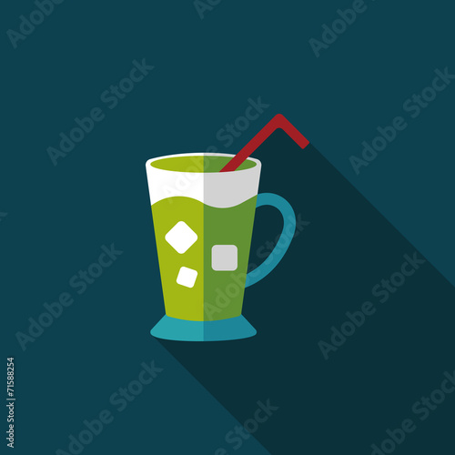 iced drink flat icon with long shadow,eps10