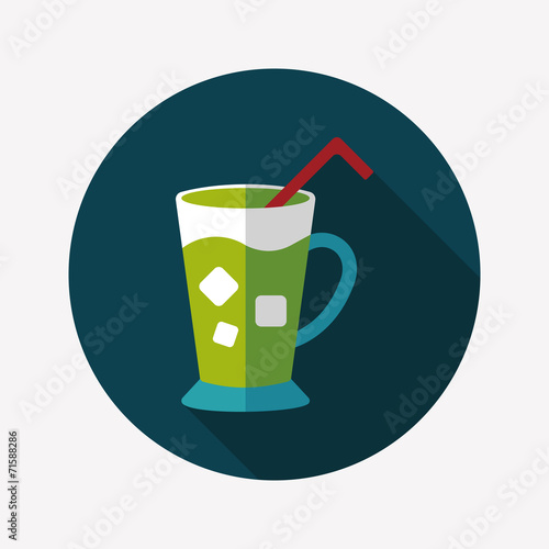 iced drink flat icon with long shadow,eps10