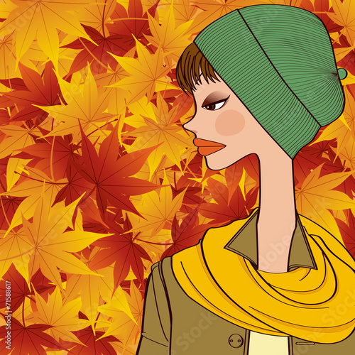 fall and girl