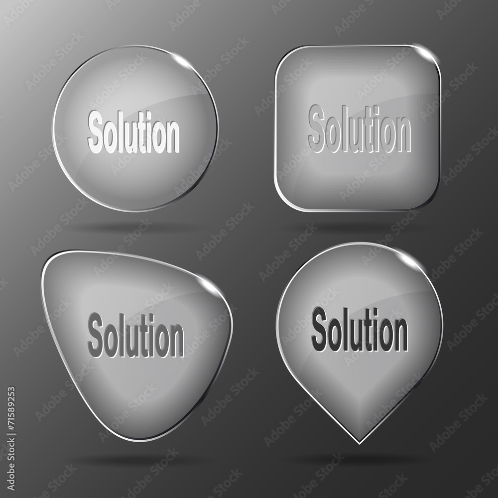 Solution. Glass buttons. Vector illustration. Solution. Glass buttons. Vector illustration.