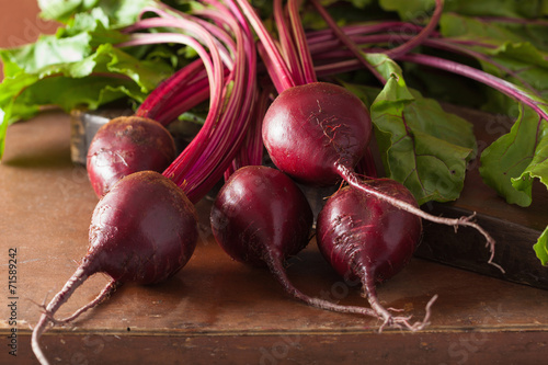 fresh beetroot on wooden background photo