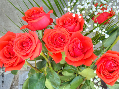 Bouquet with Red Roses