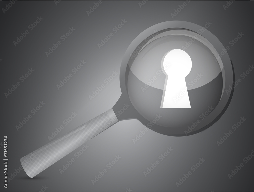key hole under a magnify illustration key hole under a magnify illustration
