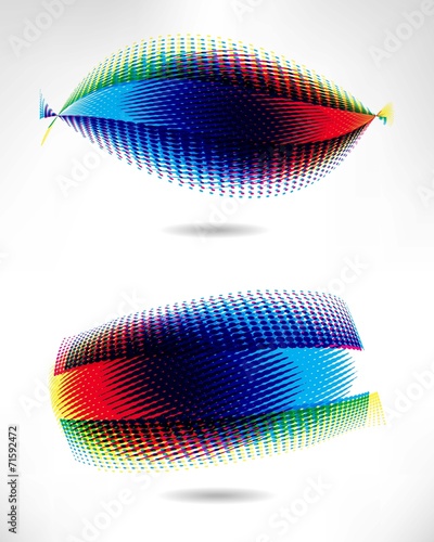 Cmyk Halftone banners. Vector.