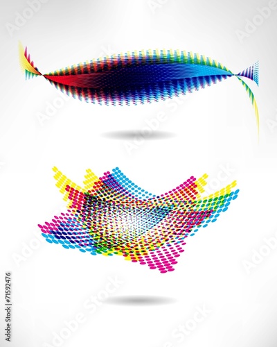 Cmyk Halftone banners. Vector.