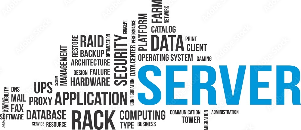 Fototapeta premium word cloud - server