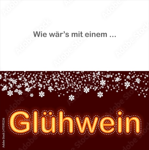 Glühwein Karte Einladung rot gelb weiß