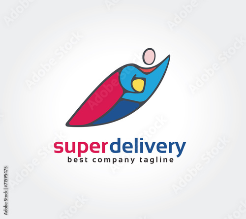 Abstract super hero vector logo icon concept. Logotype template