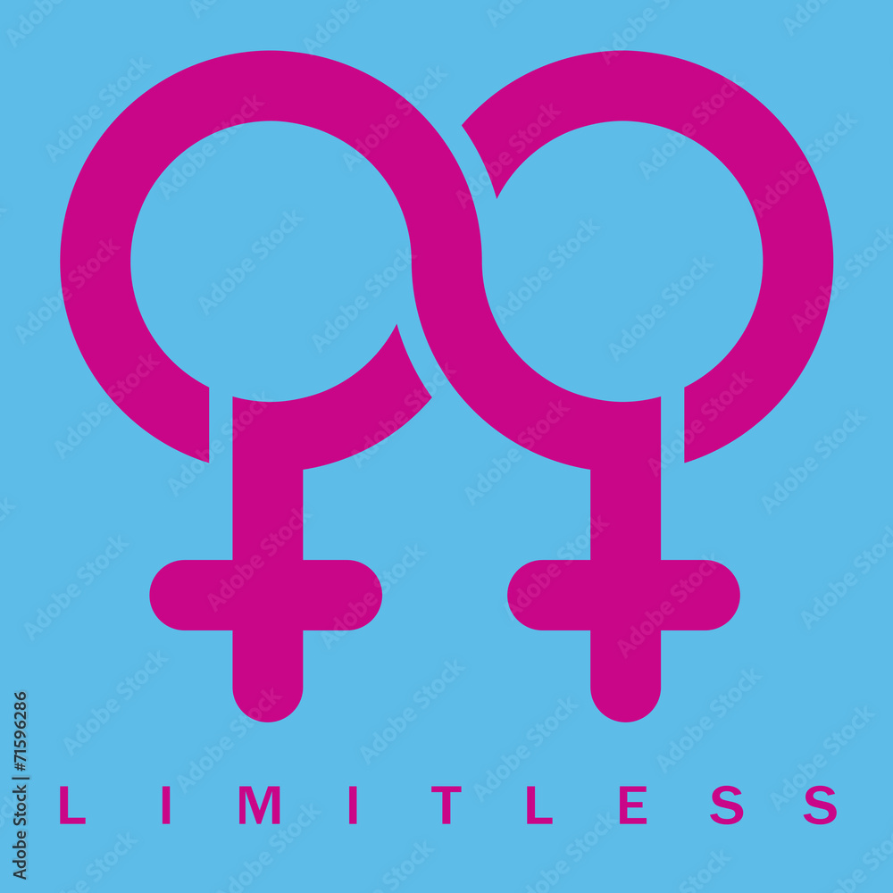 Double female Limitless symbol, vector Double female Limitless symbol, vector