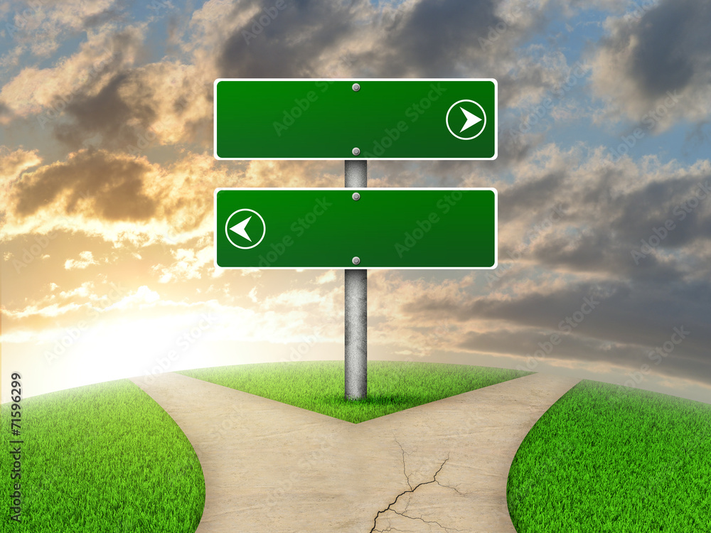 Crossroads road sign Stock Illustration