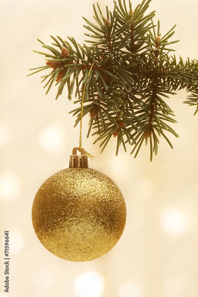 Christmas Tree with Gold Christmas Ball