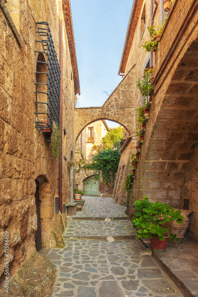 Small alley in the Tuscan village