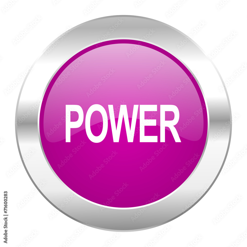 power violet circle chrome web icon isolated power violet circle chrome web icon isolated
