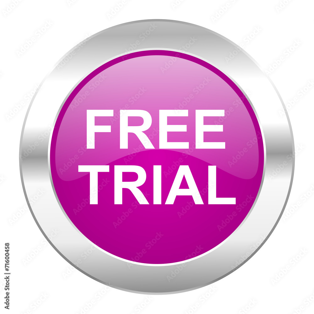 free trial violet circle chrome web icon isolated free trial violet circle chrome web icon isolated