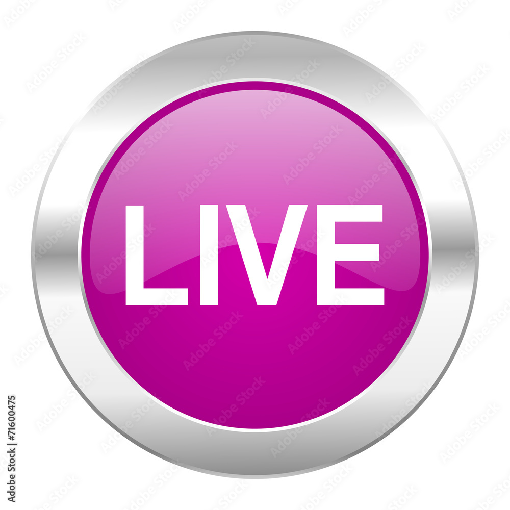 live violet circle chrome web icon isolated live violet circle chrome web icon isolated