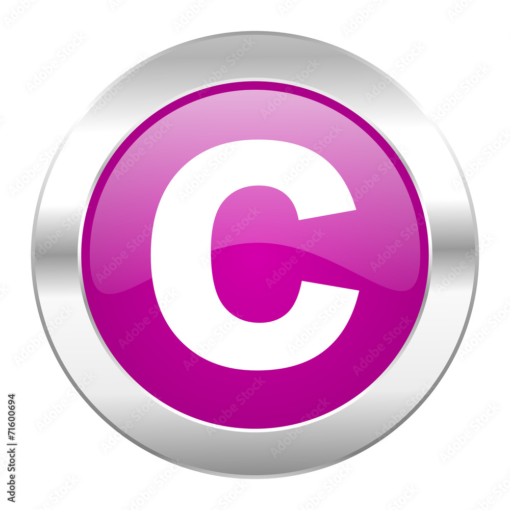 copyright violet circle chrome web icon isolated copyright violet circle chrome web icon isolated