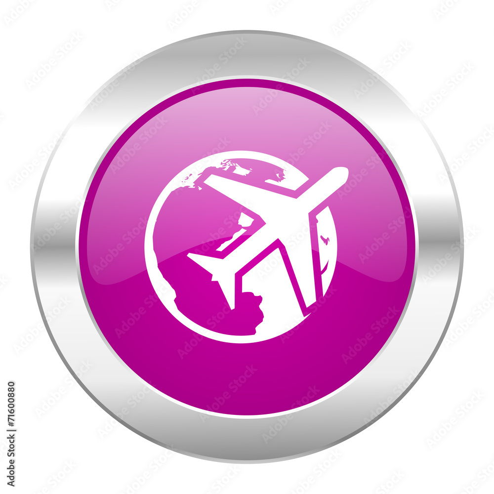 travel violet circle chrome web icon isolated travel violet circle chrome web icon isolated