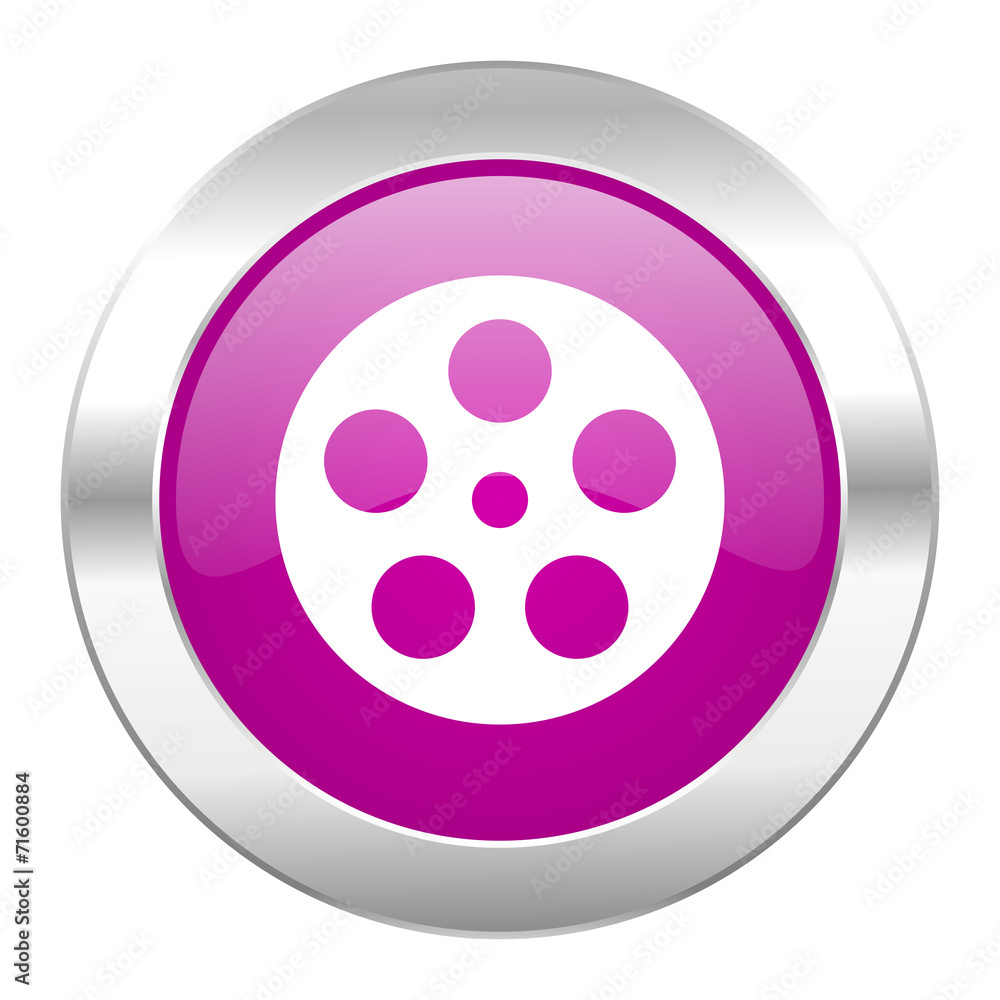 film violet circle chrome web icon isolated