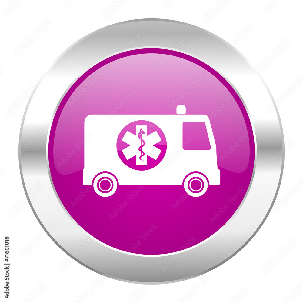 ambulance violet circle chrome web icon isolated ambulance violet circle chrome web icon isolated