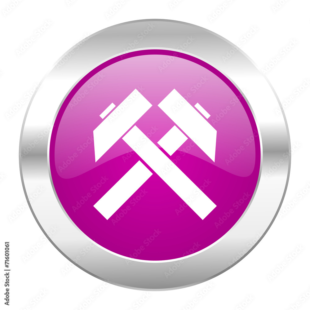 mining violet circle chrome web icon isolated mining violet circle chrome web icon isolated