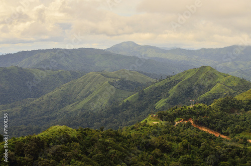 The green mountain with lake when the sunrise © kamui29