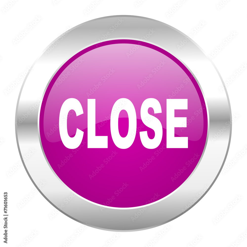 close violet circle chrome web icon isolated close violet circle chrome web icon isolated