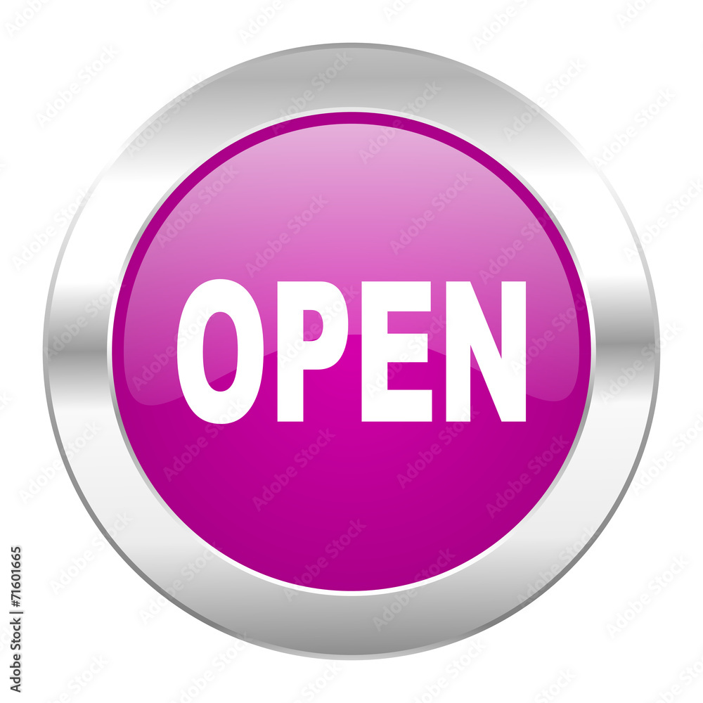 open violet circle chrome web icon isolated open violet circle chrome web icon isolated